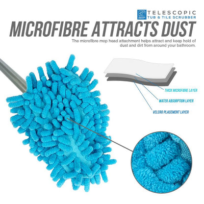 Reach high walls, deep corners and low surfaces with less bending and scrubbing effort.