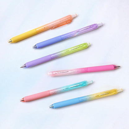 Aesthetic Gradient Gel Pens - Silent Click & Quick Dry Black Ink | 2 Pack per Set
