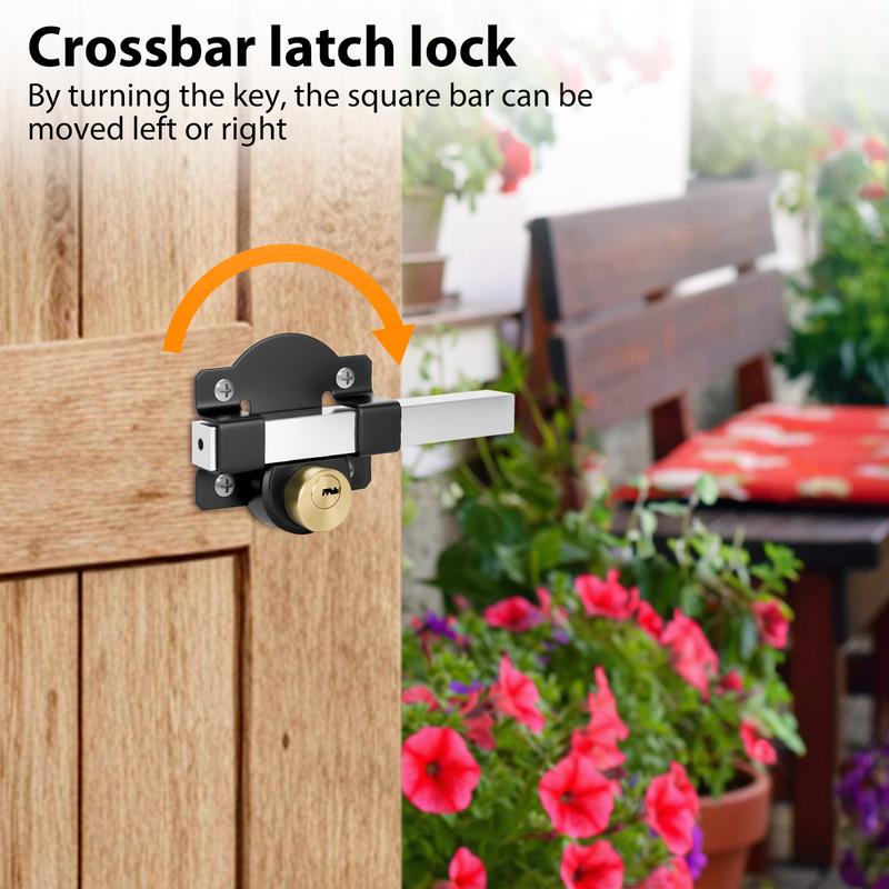 Double-Sided Barn Door Lock—Weather-Resistant Security Lock for Gates, Sheds, and Wooden Doors