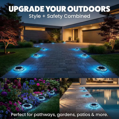 Solar Mosaic Pathway Disc Lights – Automatic Dusk-to-Dawn Outdoor Glow