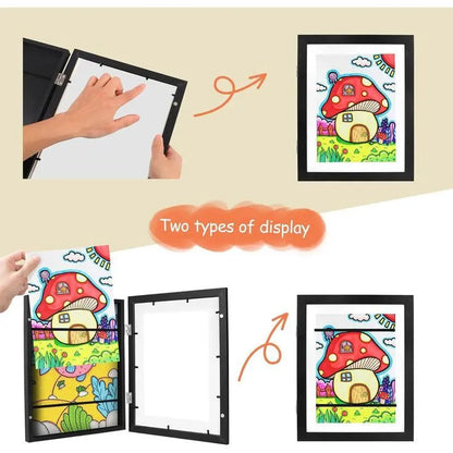 Changeable Kids Art Frame – Display Today's Masterpiece & Store Up To 50 Drawings Instantly