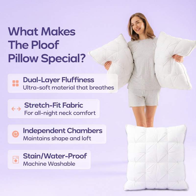 Sleep On A Cloud: Extra-Fluffy Dual-Layer Pillow That Never Goes Flat