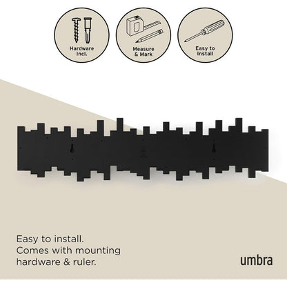 Decorative Wall-Mounted Coat Rack with Retractable Hooks