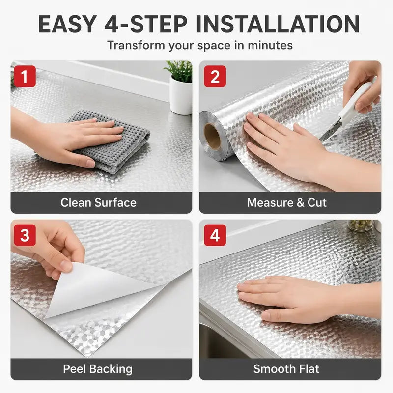 Oil-Proof Self-Adhesive Aluminum Foil Kitchen Backsplash Sticker | Buy 1 Get 1 Free