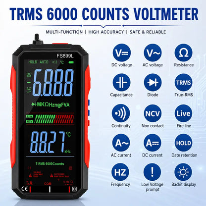 Smart Digital Multimeter with True RMS & USB Display