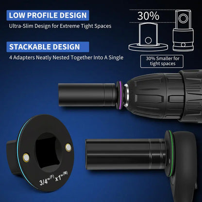 Ultra-Compact Low Profile Impact Socket Adapter Set