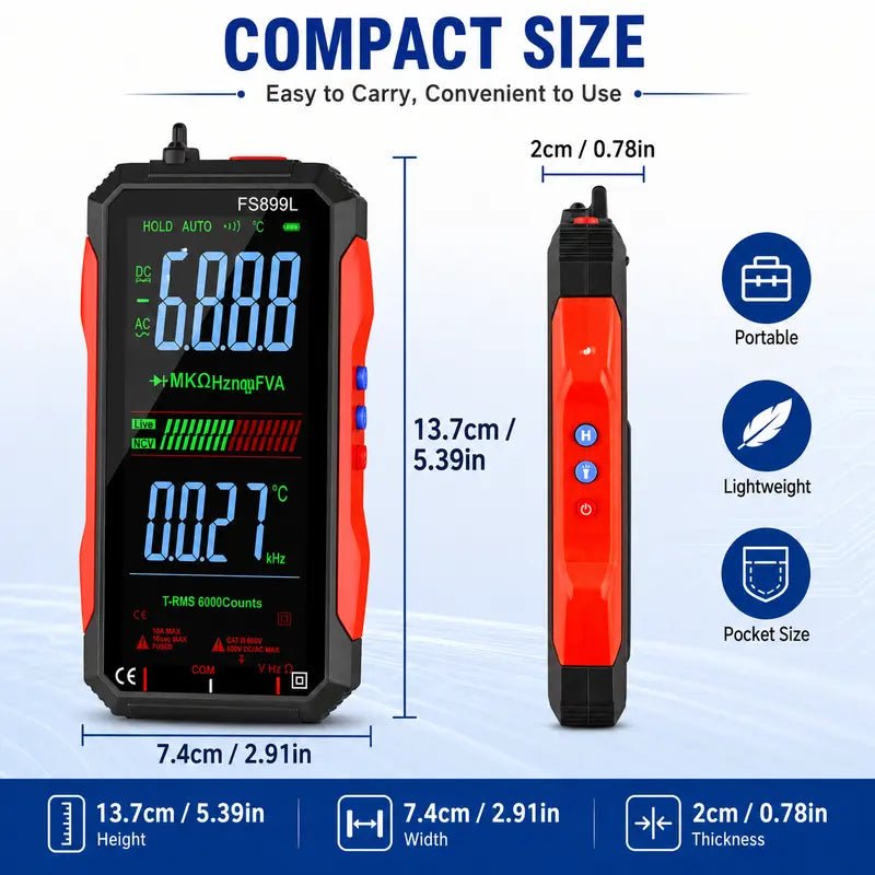Smart Digital Multimeter with True RMS & USB Display