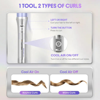 One-Touch Airflow Styler: Effortless Auto-Rotating Curls & Instant Cool-Lock