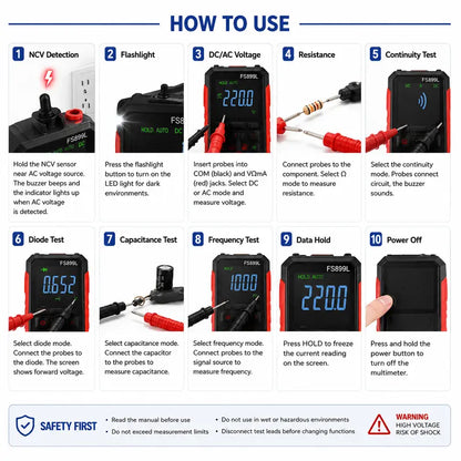 Smart Digital Multimeter with True RMS & USB Display