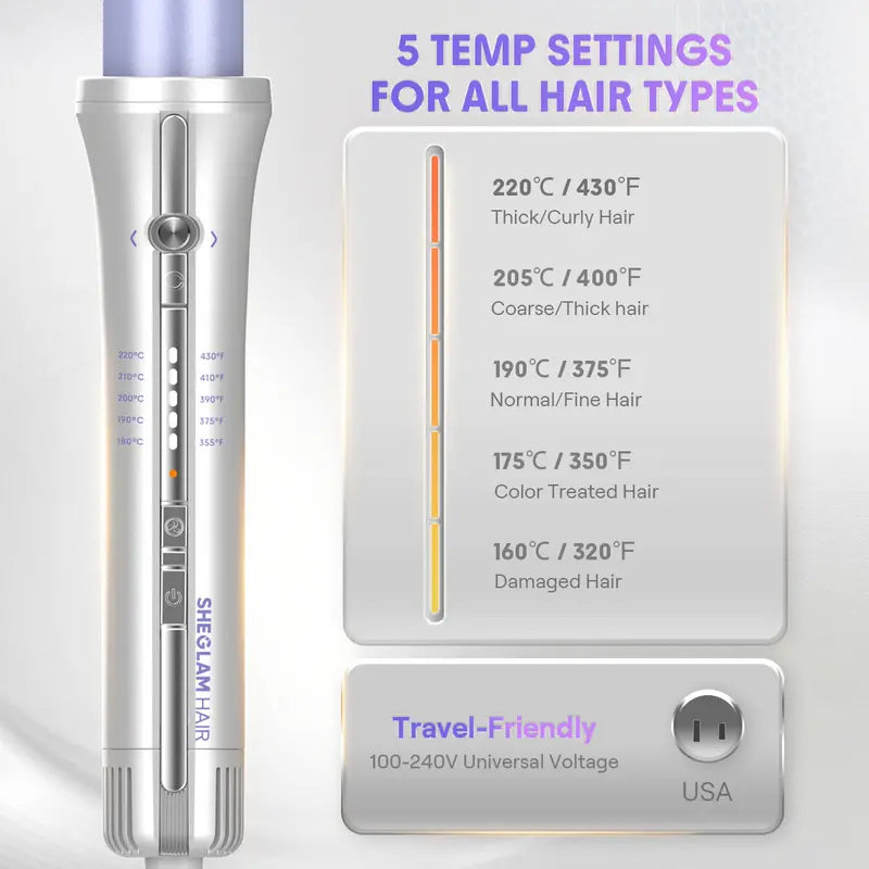 One-Touch Airflow Styler: Effortless Auto-Rotating Curls & Instant Cool-Lock