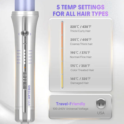 One-Touch Airflow Styler: Effortless Auto-Rotating Curls & Instant Cool-Lock