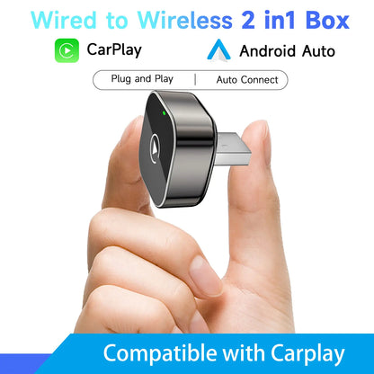 Wireless CarPlay & Android Auto Adapter – Plug-and-Play Wireless Upgrade for Factory-Wired Systems