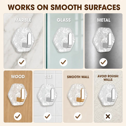 Luxury Crystal Self-Adhesive Wall Hooks – No Drilling Heavy Duty Adhesive Holders