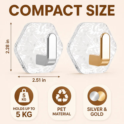 Luxury Crystal Self-Adhesive Wall Hooks – No Drilling Heavy Duty Adhesive Holders