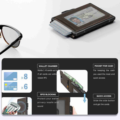Instant Pop-Up Smart Wallet with RFID Blocking Security