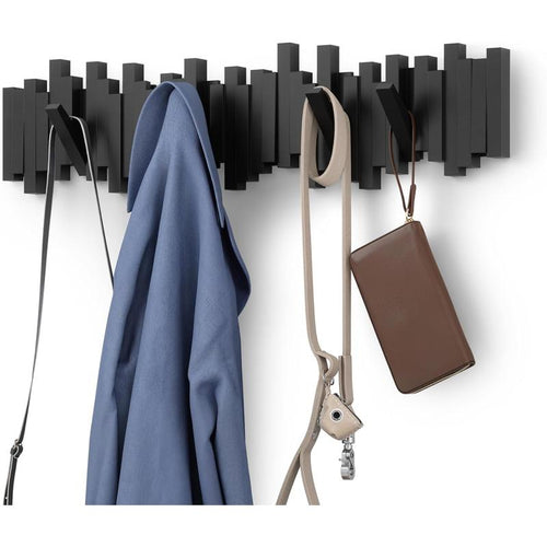 Decorative Wall-Mounted Coat Rack with Retractable Hooks
